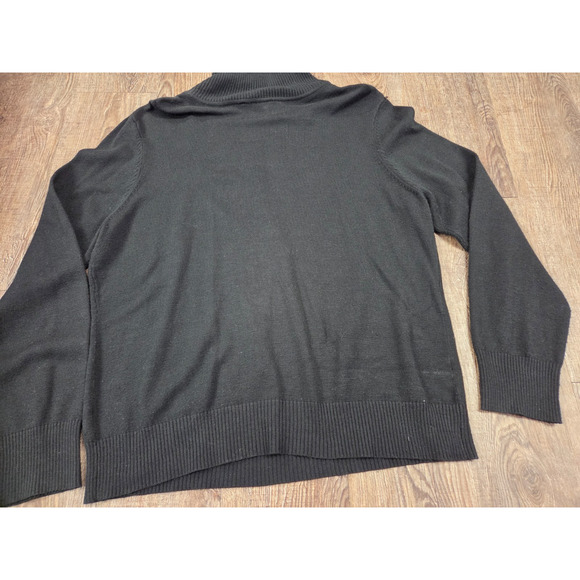 B.Moss Tailor Womens Sweater Size XL Solid Black Long Sleeve Turtleneck - Picture 2 of 3